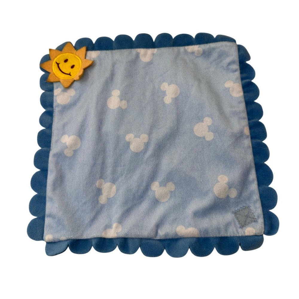 Disney Babies Mickey Mouse Lovey Security Blanket Blue Sun Plush Toy‎ Nursery